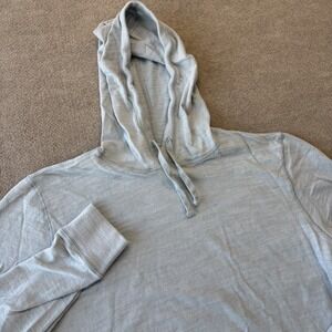 Faherty Men's XL Sunwashed Midweight Organic Cotton Hoodie Alaskan Blue